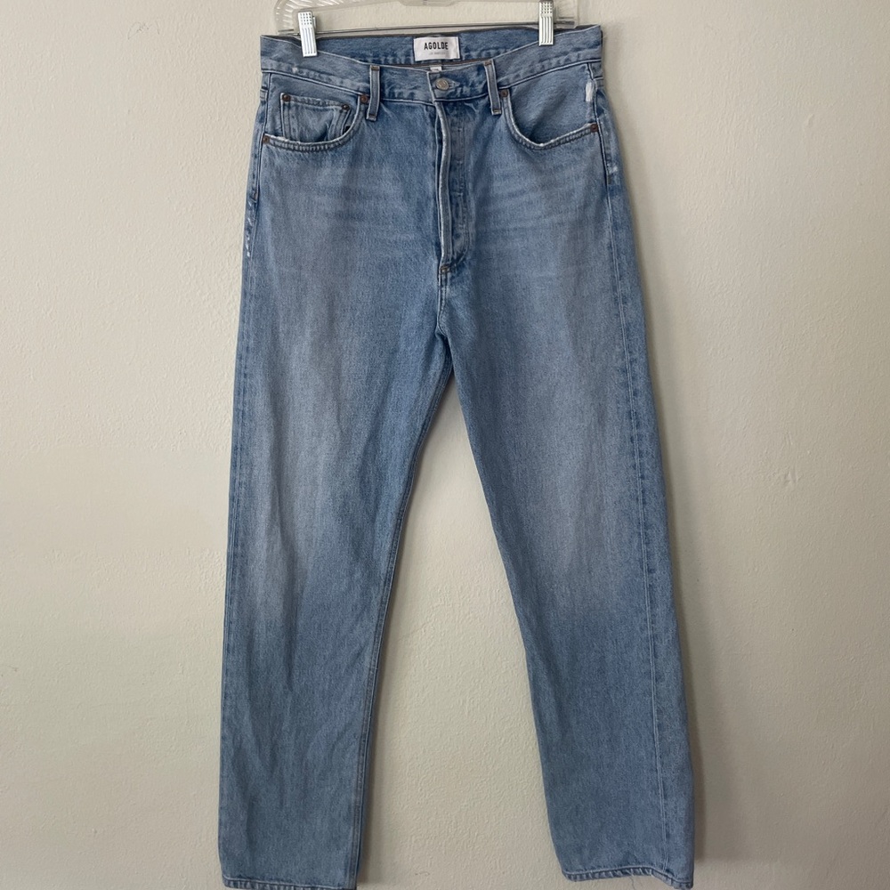 AGOLDE 90's distressed high-rise pinch walk straight leg jeans size 29